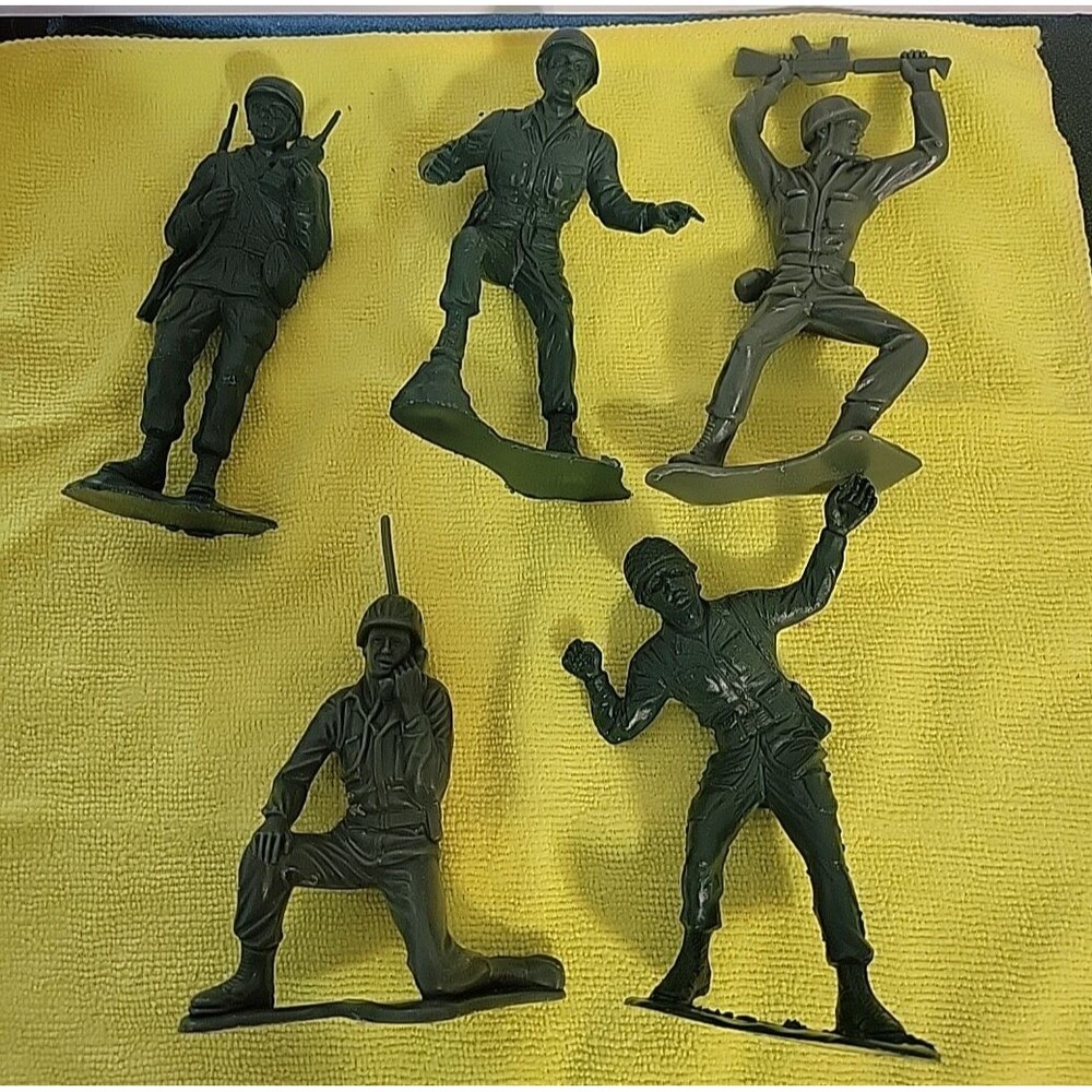 Vtg large Jumbo Army Men Green Plastic Soldiers 5" inch Figure lot‎